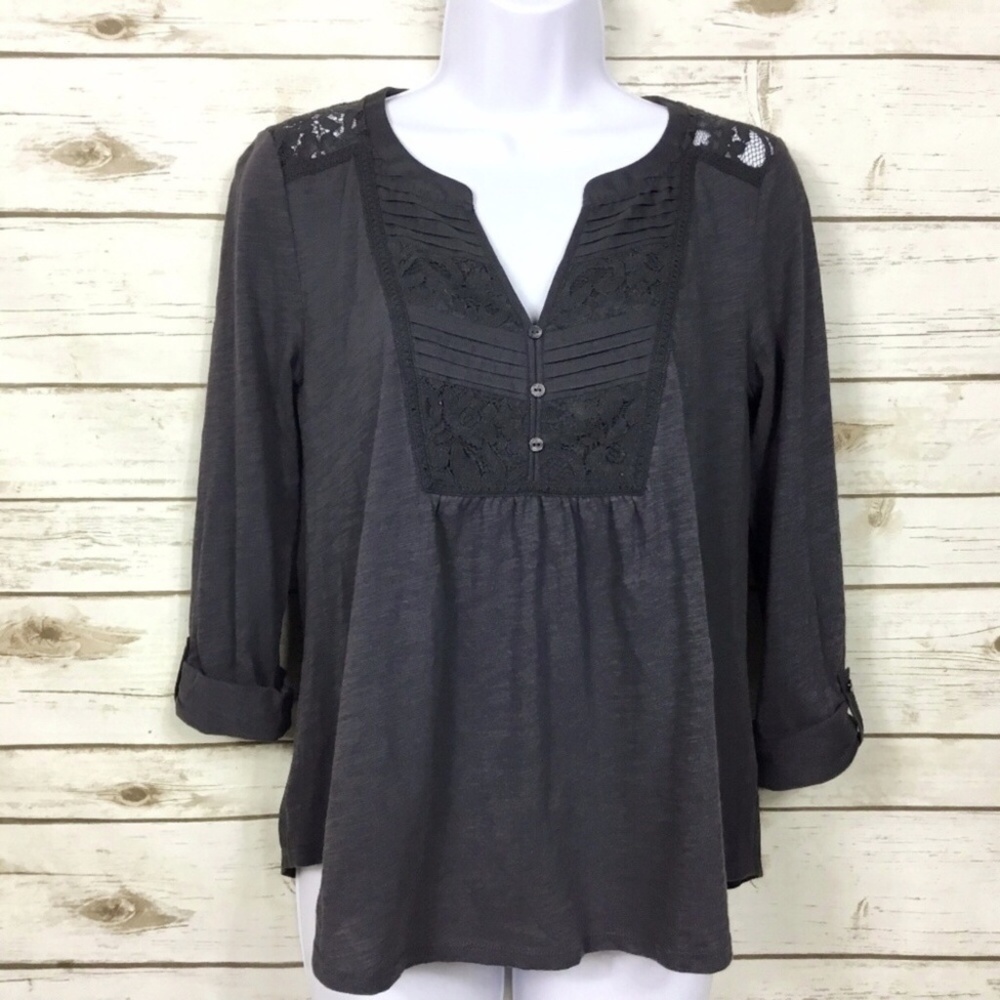 Black BOHO Lace Detail Festival Top by Meadow Rue